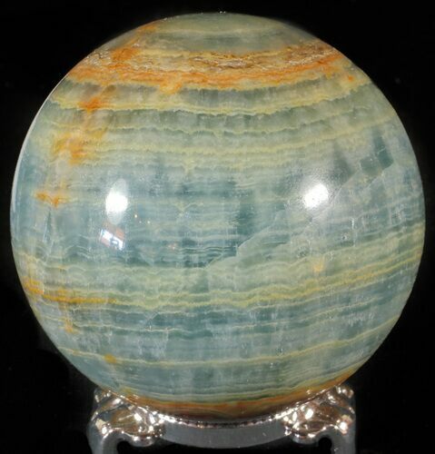 Polished Blue Calcite Sphere - Argentina #63265